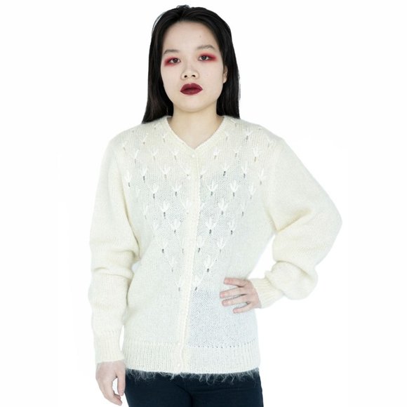 BUFFUMS Vintage Angora Cardigan M - Picture 1 of 4
